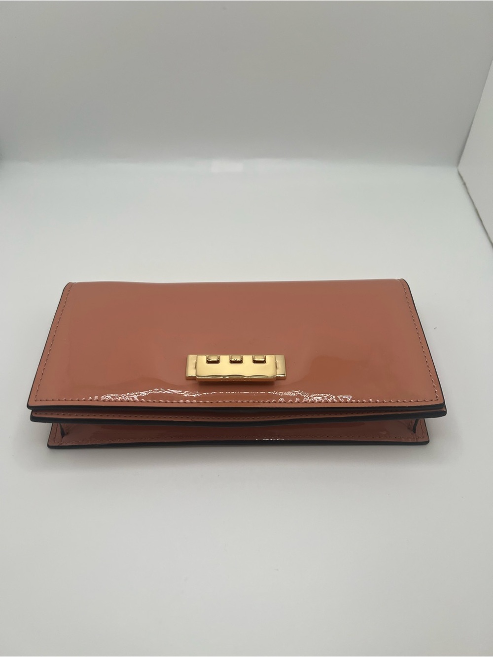 Zac Posen Patent Leather Clutch Wallet with Gold Hardware